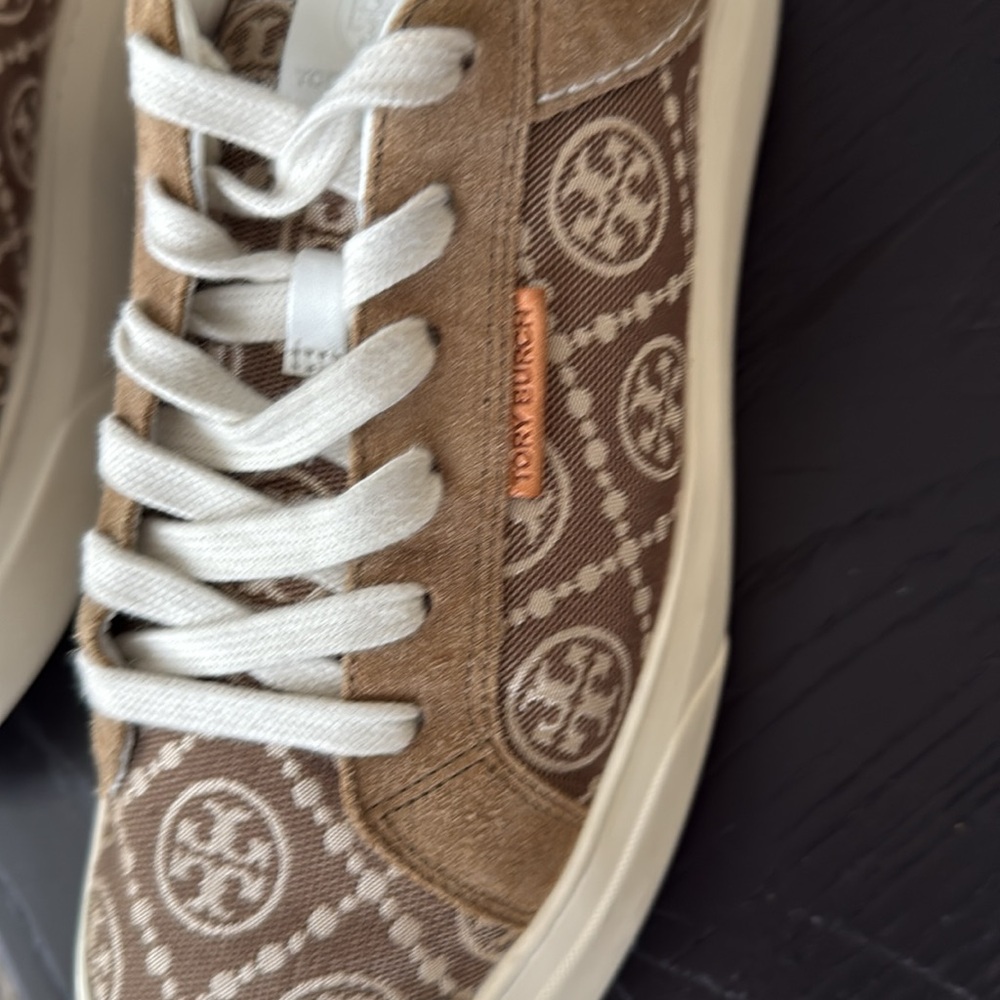 Tory Burch T Monogram Ladybug Sneakers Logo Jacqard Sz 9